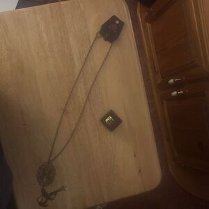 NWT-Long Bronze Necklace with Floral‎ Pendant